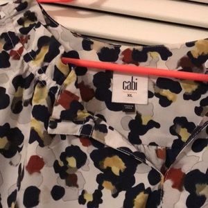 Cabi Patterned Tunic Length Tank Top Blouse